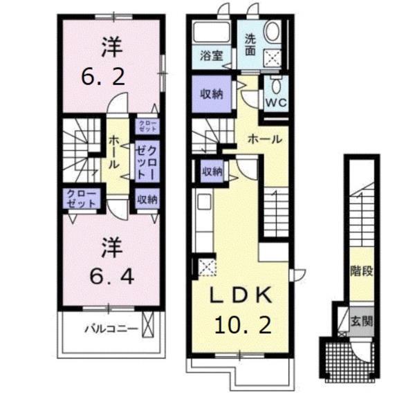 クレメント・ヒル　Ｃ（206） 間取り図画像