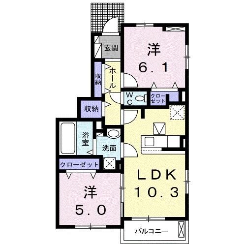 グランドソレイユ富の原　I（101） 間取り図画像