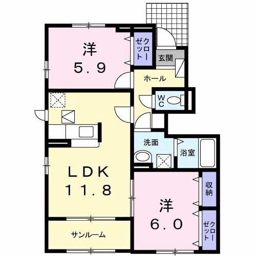 フローラ　テラスＫ（102） 間取り図画像