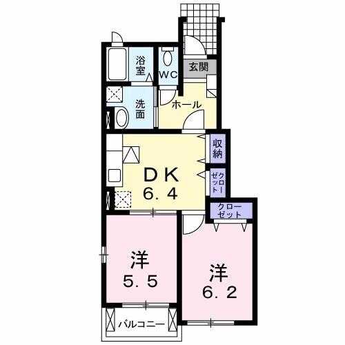 クラールＢ（102） 間取り図画像