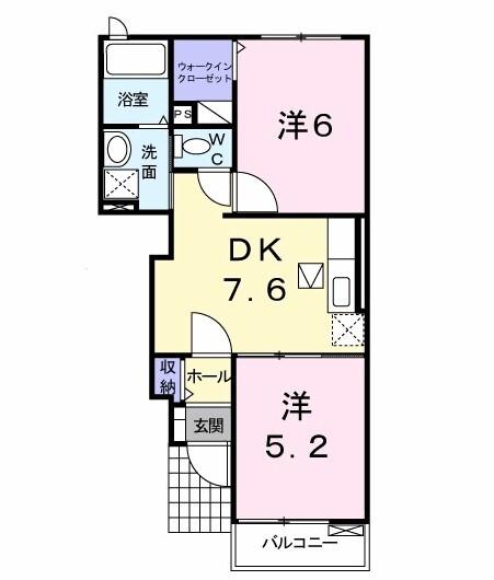 アースリーヒルＢ（102） 間取り図画像