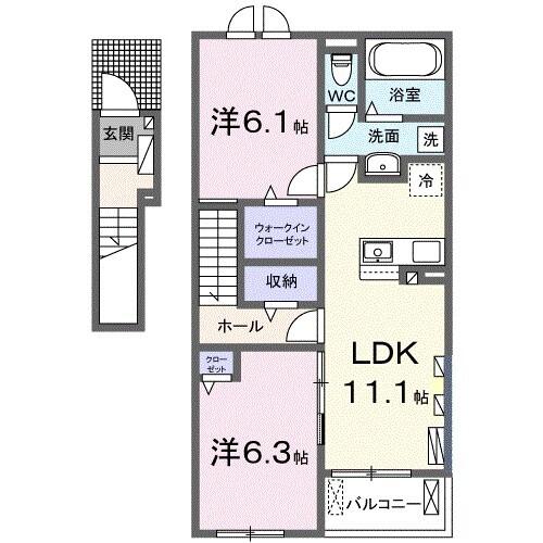 パラディ　久山壱番館（202） 間取り図画像