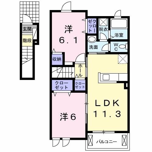 グリーンヒル　大峰（202） 間取り図画像