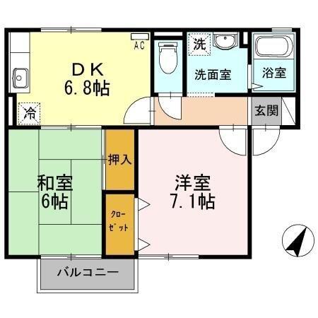 セジュールたさき　Ｂ棟（101） 間取り図画像