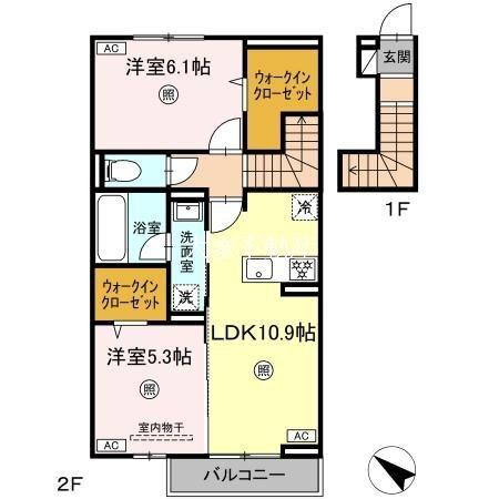 レスアKM（201） 間取り図画像