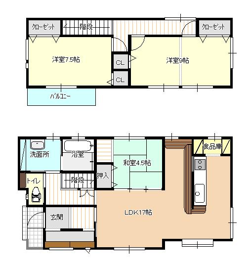 2階洋間は将来間仕切り可能
