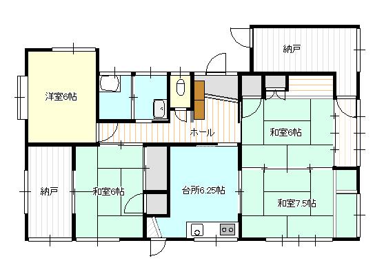 小野町 売家 間取り図画像