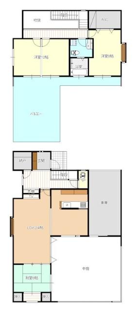 ２階12帖洋室は２部屋に区切れます