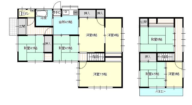 中尾町 売家 間取り図画像
