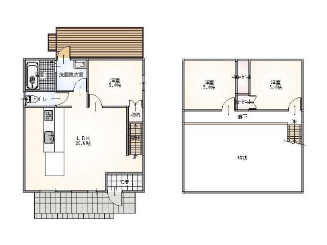 長野町　売家 間取り図画像