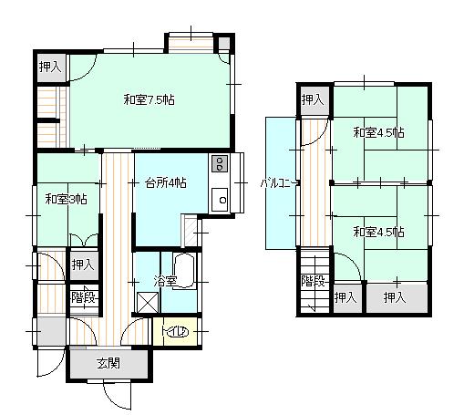 原口町　売家 間取り図画像