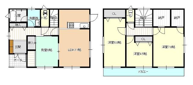 小豆崎町　売家 間取り図画像