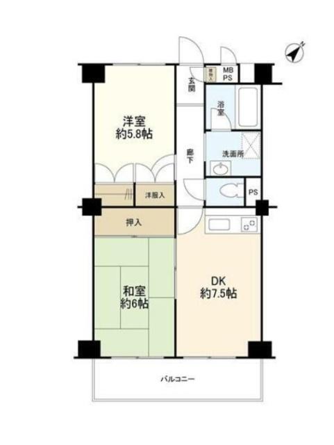 目黒区八雲マンション 間取り図画像