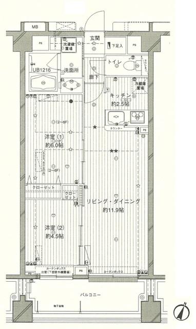コスモリード西馬込（304） 間取り図画像