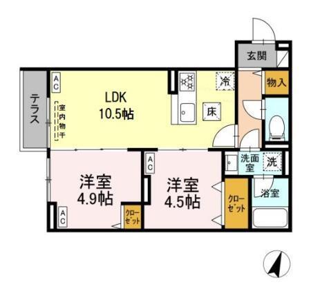 セレスティア中央　Ⅱ（103） 間取り図画像