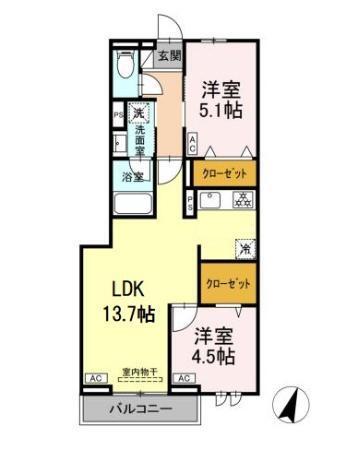 セレスティア中央　Ⅱ（205） 間取り図画像