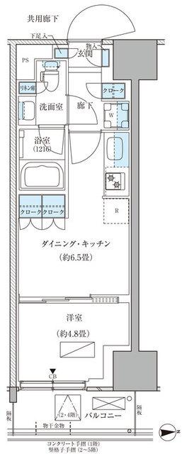 パークアクシス品川天王洲アイル（624） 間取り図画像