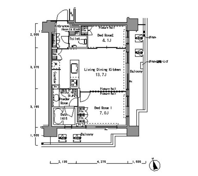 パークアクシス渋谷桜丘サウス（802） 間取り図画像
