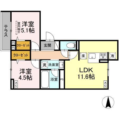 ヴィラ アンムート赤堤（102） 間取り図画像