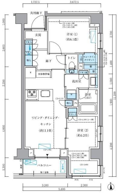 パークアクシス品川シーサイド（410） 間取り図画像
