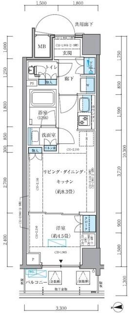 パークアクシス品川シーサイド（102） 間取り図画像