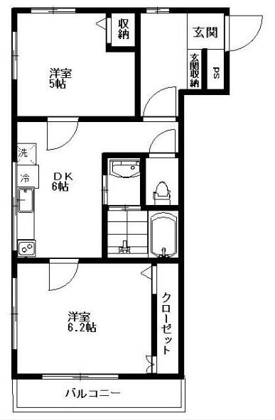 目黒区鷹番マンション 間取り図画像