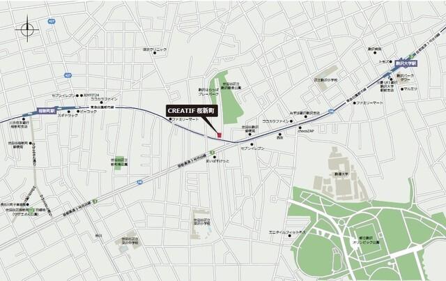 ＣＲＥＡＴＩＦ桜新町（104） 地形図・案内図