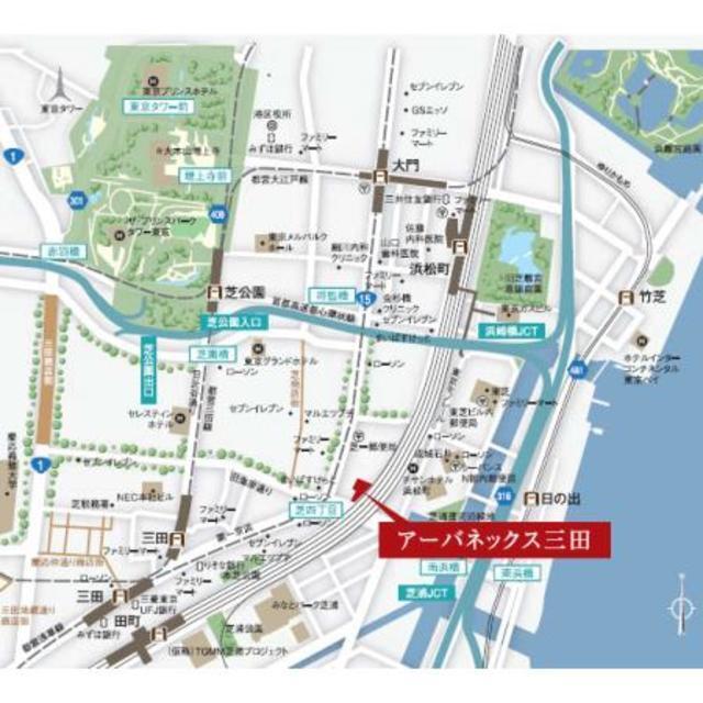 アーバネックス三田（1402） 地形図・案内図