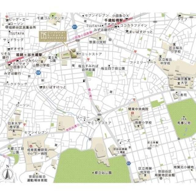 ガーデニエール砧レジデンス（315） 地形図・案内図