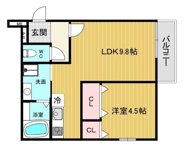 フジパレス甲東園Ⅱ番館 間取り図画像