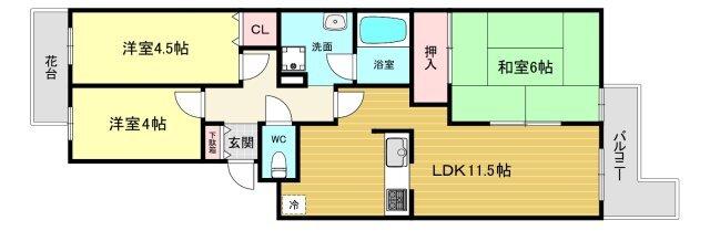 エバーグレイス西宮 間取り図画像