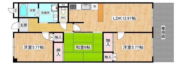 西宮エバーグリーン 間取り図画像