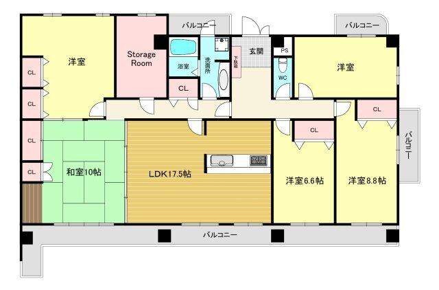 西宮エバーグリーン 間取り図画像