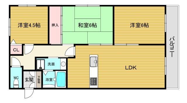 レグリス甲東園ＥＡＳＴ 間取り図画像