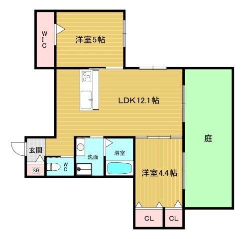 プリーマ甲風園 間取り図画像
