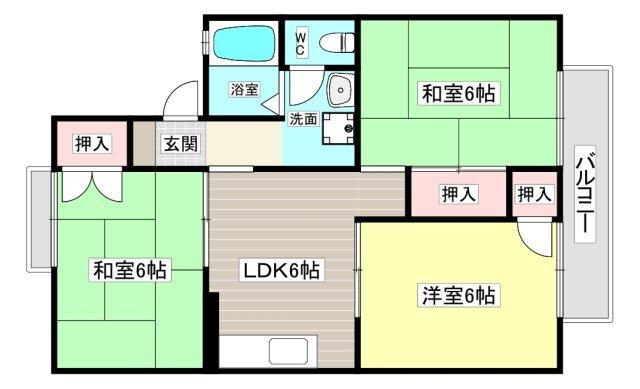セジュール日野Ⅱ 間取り図画像