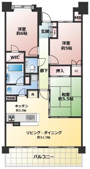 3LDK 会話が弾むリビング、料理が愉しくなるキッチン、明日への活力を養うベッドルーム。家はただ生活する場ではなく、暮らしを愉しく、快適にする場所。