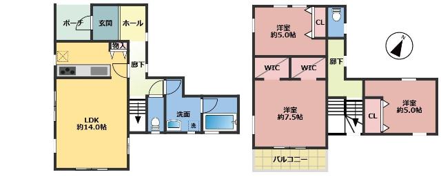 千葉市若葉区桜木１丁目　築浅戸建　JR総武線「千葉」駅 間取り図画像