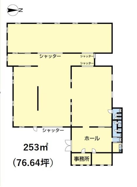千葉市緑区越智町〈事務所付き工場兼倉庫〉 間取り図画像