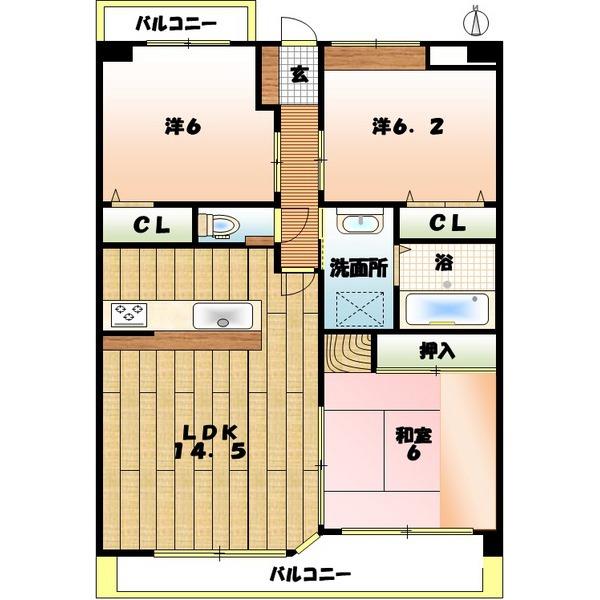 アニバーサリー帝国（105） 間取り図画像