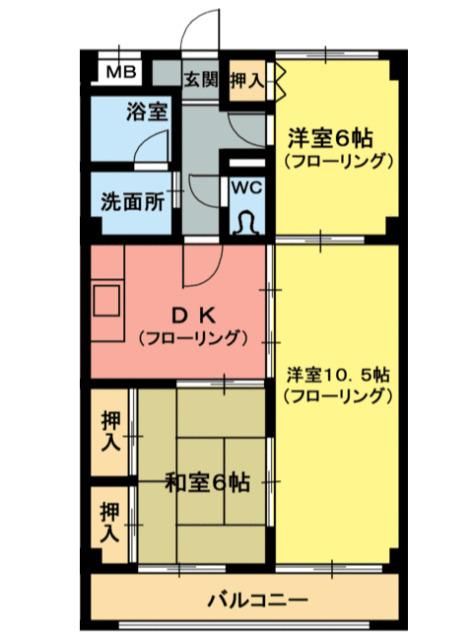 サンライトマンションⅢ　西棟 間取り図画像