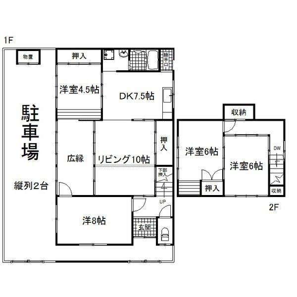 西ノ割貸家 間取り図画像