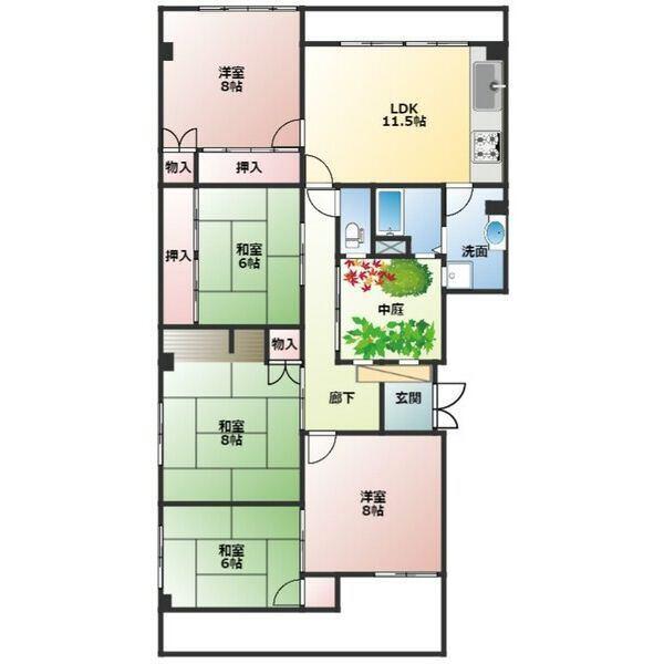 ウイング道徳通〜事務所利用可〜（2） 間取り図画像