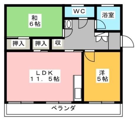 コーポ内田橋 間取り図画像
