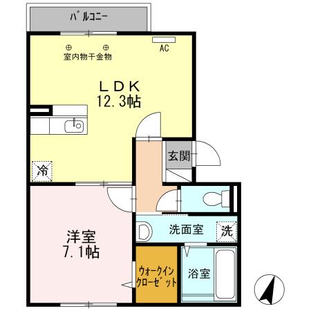メイト城北　Ａ棟（302） 間取り図画像