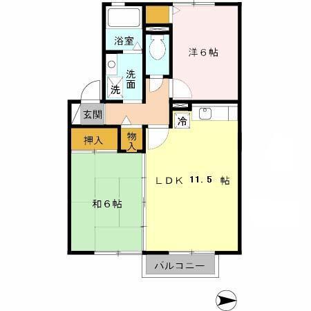 サンメゾン塚脇（202） 間取り図画像
