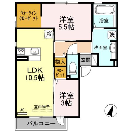 ラフィーネ徳庵（101） 間取り図画像