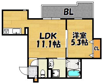 クリエオーレ門真南Ⅰ（202） 間取り図画像