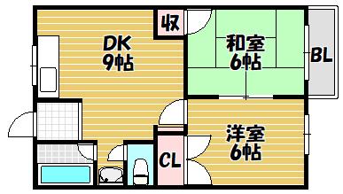 ウィンドヒル住道（旧シャトー光）（206） 間取り図画像