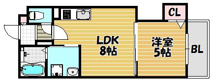 クリエオーレ茨田大宮Ⅱ（203） 間取り図画像